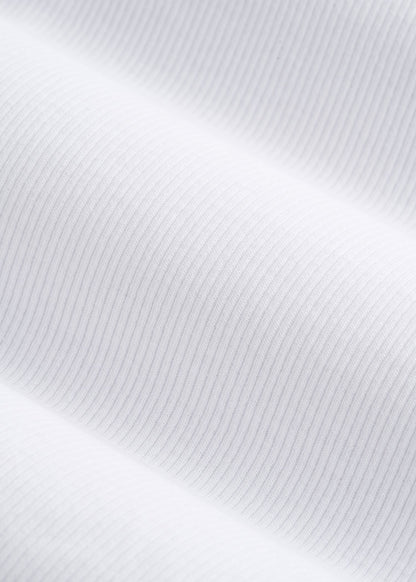 American Tall Women Short Sleeve Ribbed Crewneck T-Shirt for Tall Women in Optic White