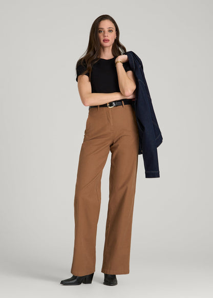 American Tall Women Cropped Knit Tee for Tall Women in Black