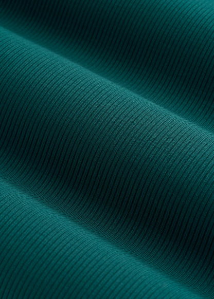 American Tall Women Ribbed Knit Long Sleeve Polo for Tall Women in Deep Teal