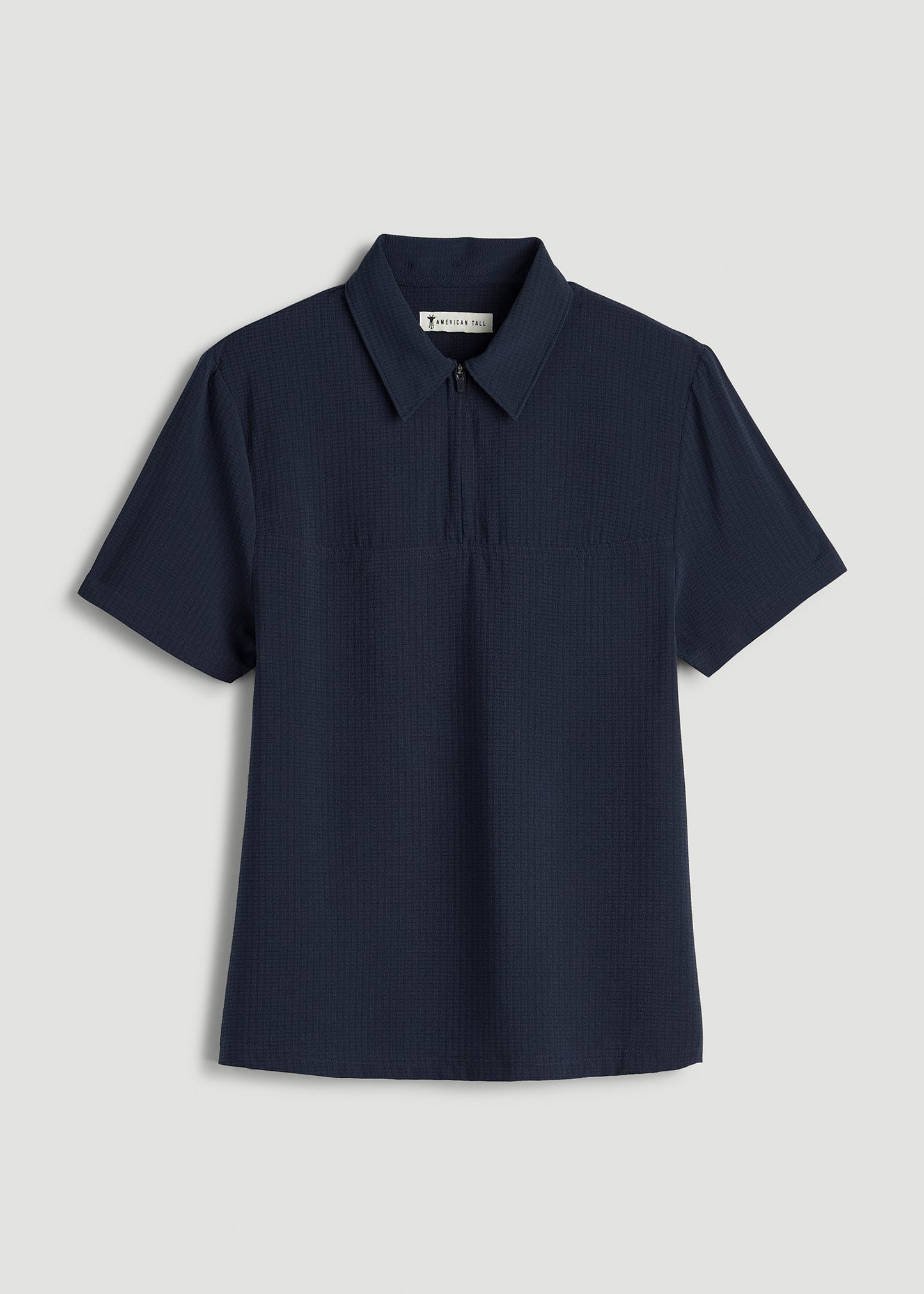 American Tall Women Coastal perforated short sleeve golf polo for Tall Women in Navy