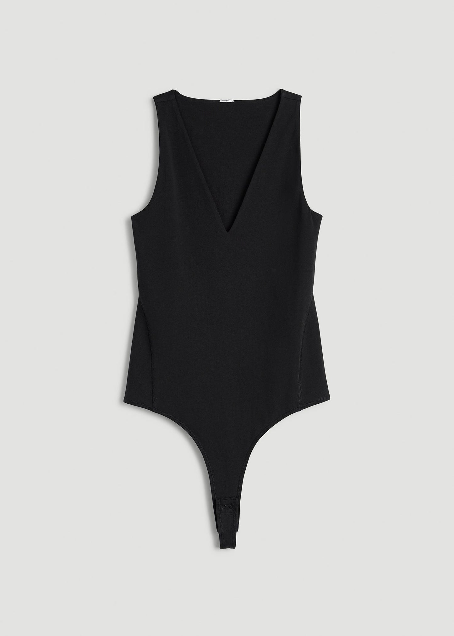 American Tall Women Cotton Blend Sleeveless V-Neck Bodysuit for Tall Women in Black
