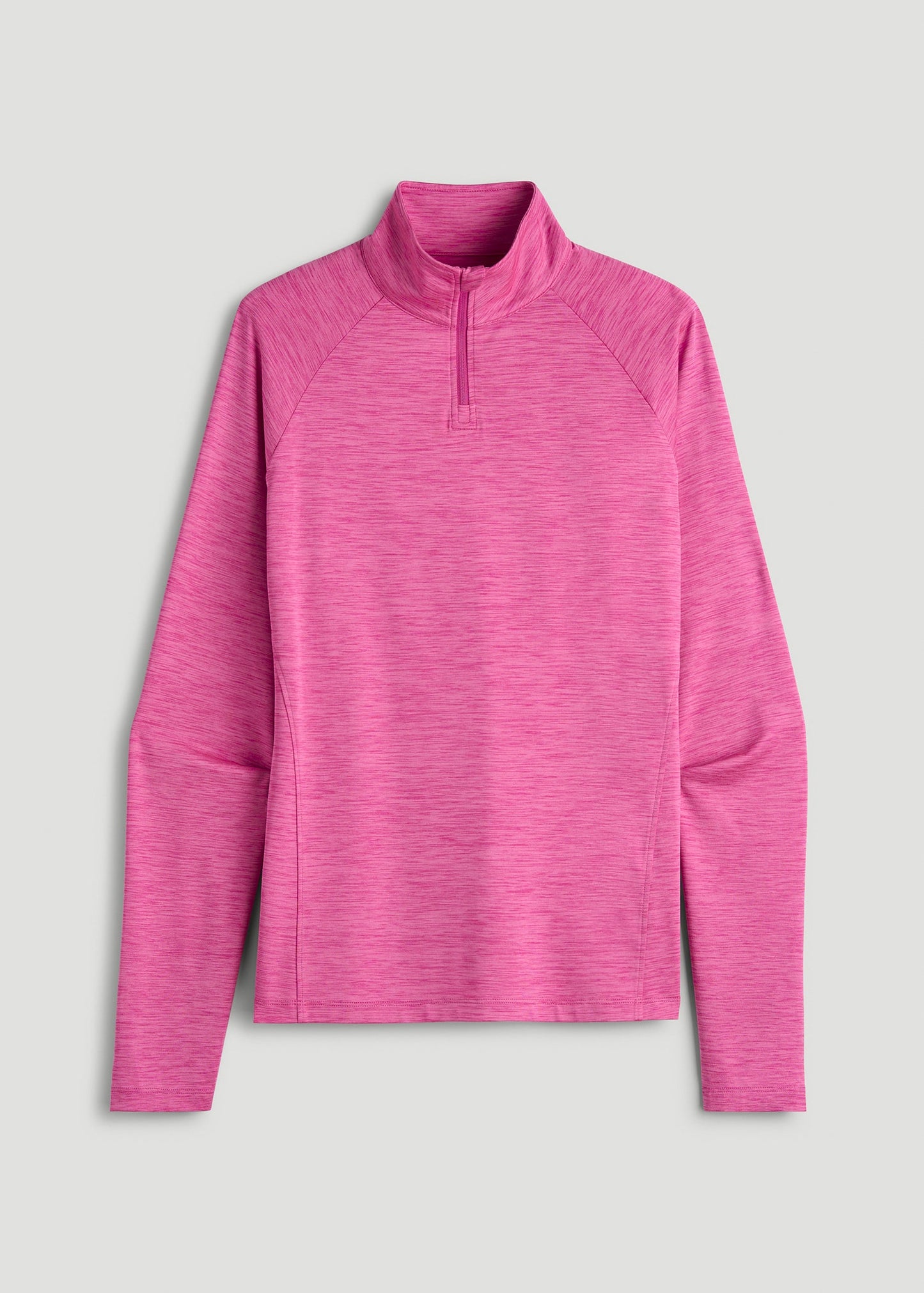 American Tall Women Long Sleeve Quarter-Zip Pullover for Tall Women in Magenta Mix