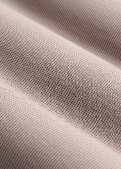 American Tall Women Long Sleeve Ribbed Square Neck Top for Tall Women in Truly Taupe
