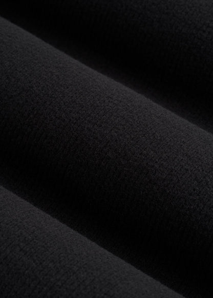 American Tall Women Long Sleeve Ribbed Crewneck Henley Shirt for Tall Women in Black
