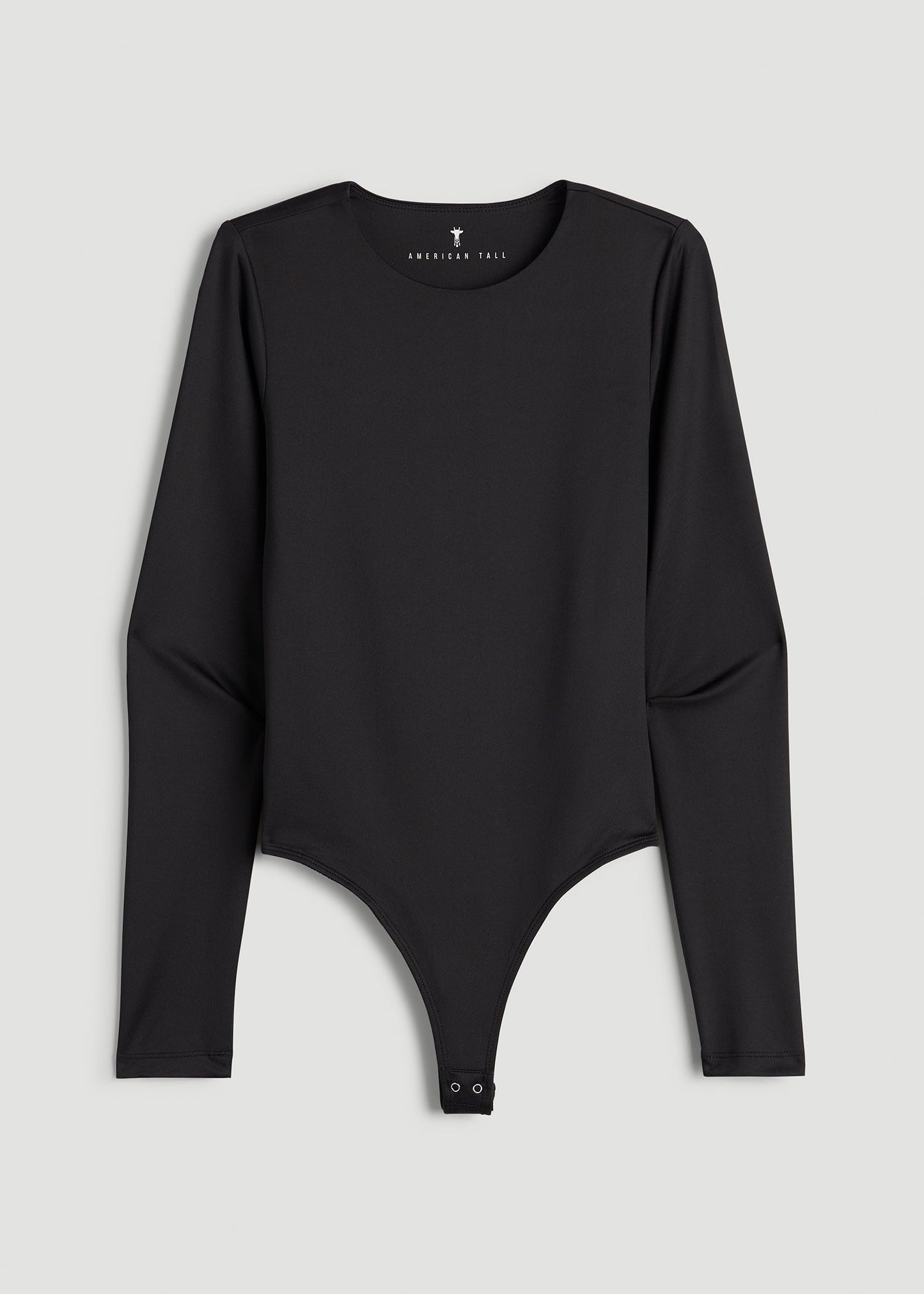 American Tall Women Long Sleeve Bodysuit for Tall Women in Black