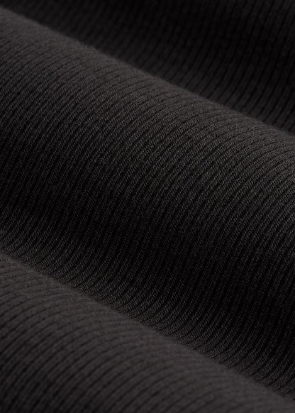 American Tall Women Fitted Ribbed Long Sleeve Henley for Tall Women in Black
