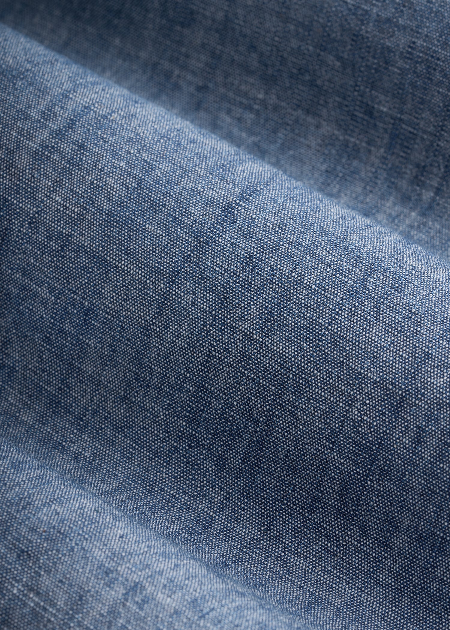 American Tall Women Stretch Chambray Shirt for Tall Women in Mid Blue Chambray