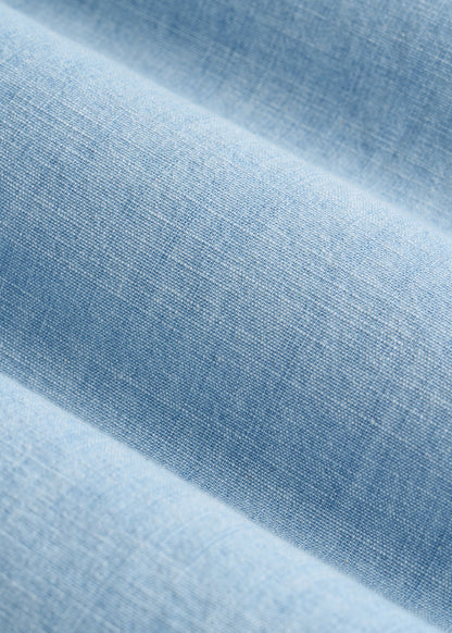 American Tall Women Stretch Chambray Shirt for Tall Women in Light Blue Chambray