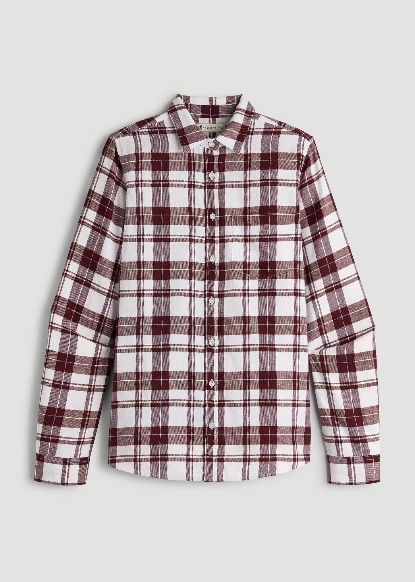 American Tall Women|Men Flannel Button-Up Shirt for Tall Women in Port Royale Plaid