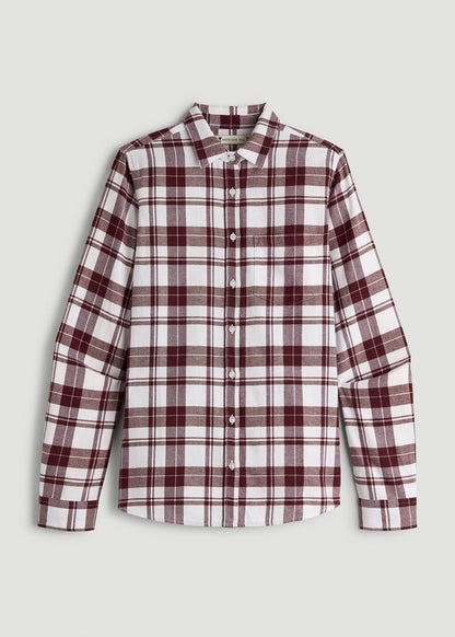 American Tall Women|Men Flannel Button-Up Shirt for Tall Women in Port Royale Plaid