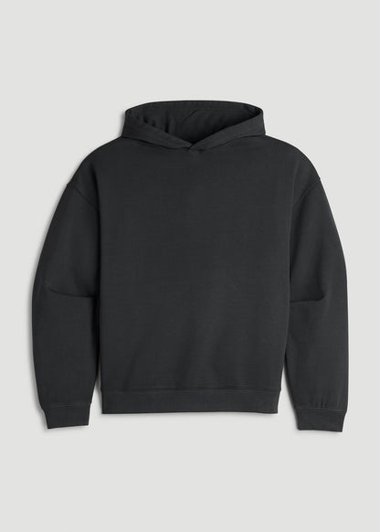 American Tall Women Garment Dyed Hoodie for Tall Women in Washed Black
