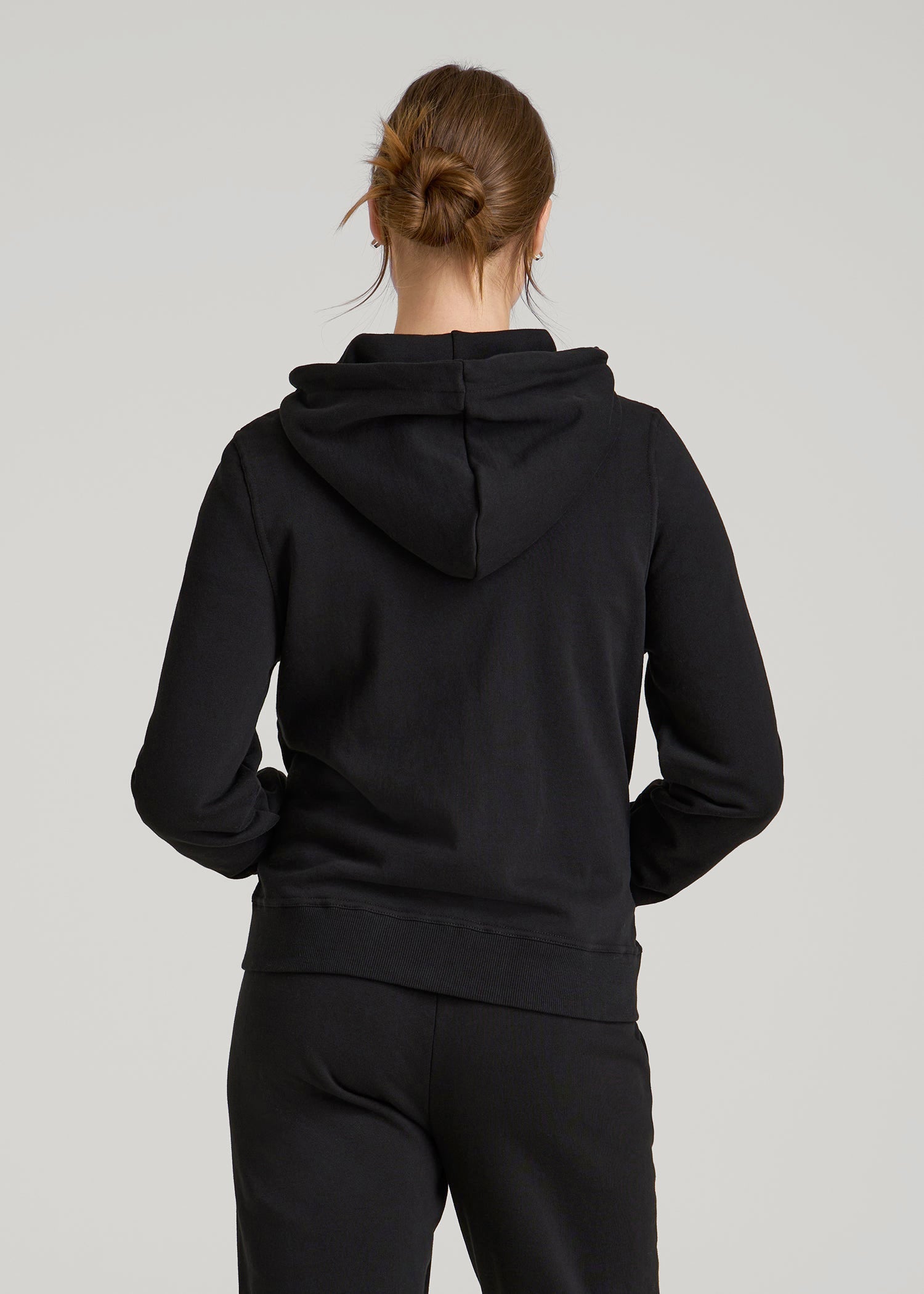 American Tall Women Wearever Fleece Full-Zip Hoodie for Tall Women in Black