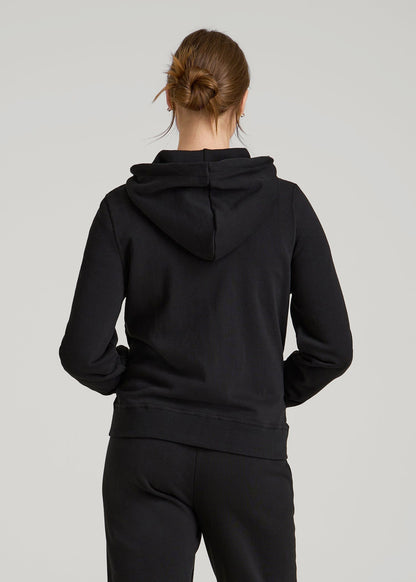 American Tall Women Wearever Fleece Full-Zip Hoodie for Tall Women in Black