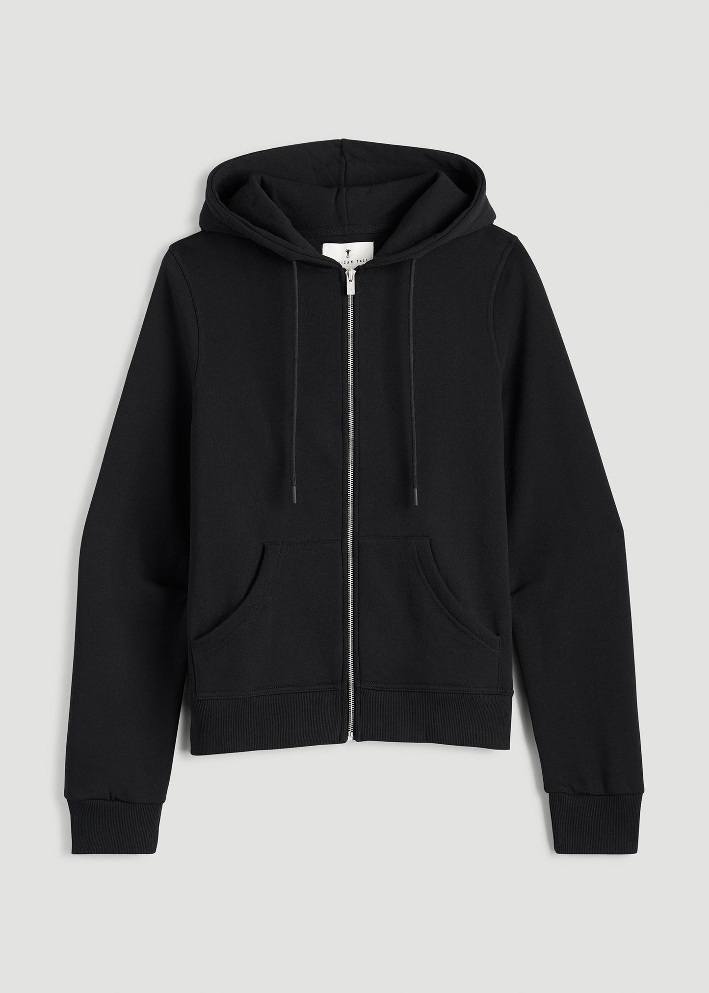 American Tall Women Wearever Fleece Full-Zip Hoodie for Tall Women in Black