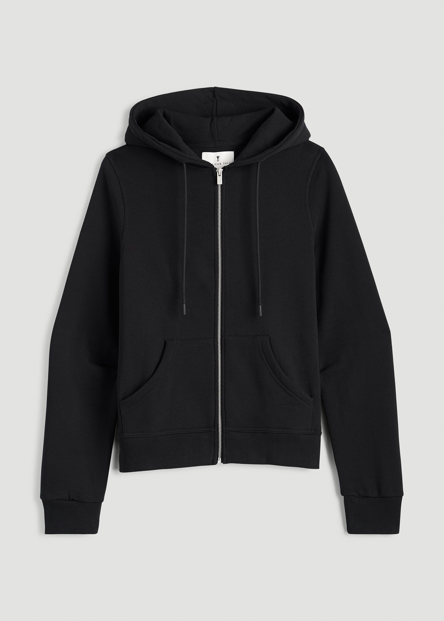 American Tall Women Wearever Fleece Full-Zip Hoodie for Tall Women in Black