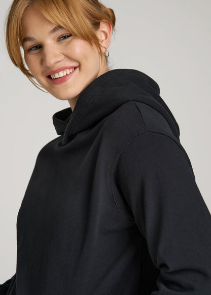 American Tall Women Wearever Fleece Relaxed Fit Hoodie for Tall Women in Black