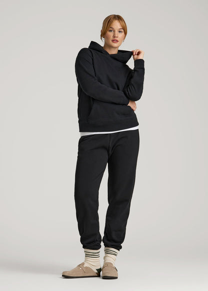 American Tall Women Wearever Fleece Relaxed Fit Hoodie for Tall Women in Black