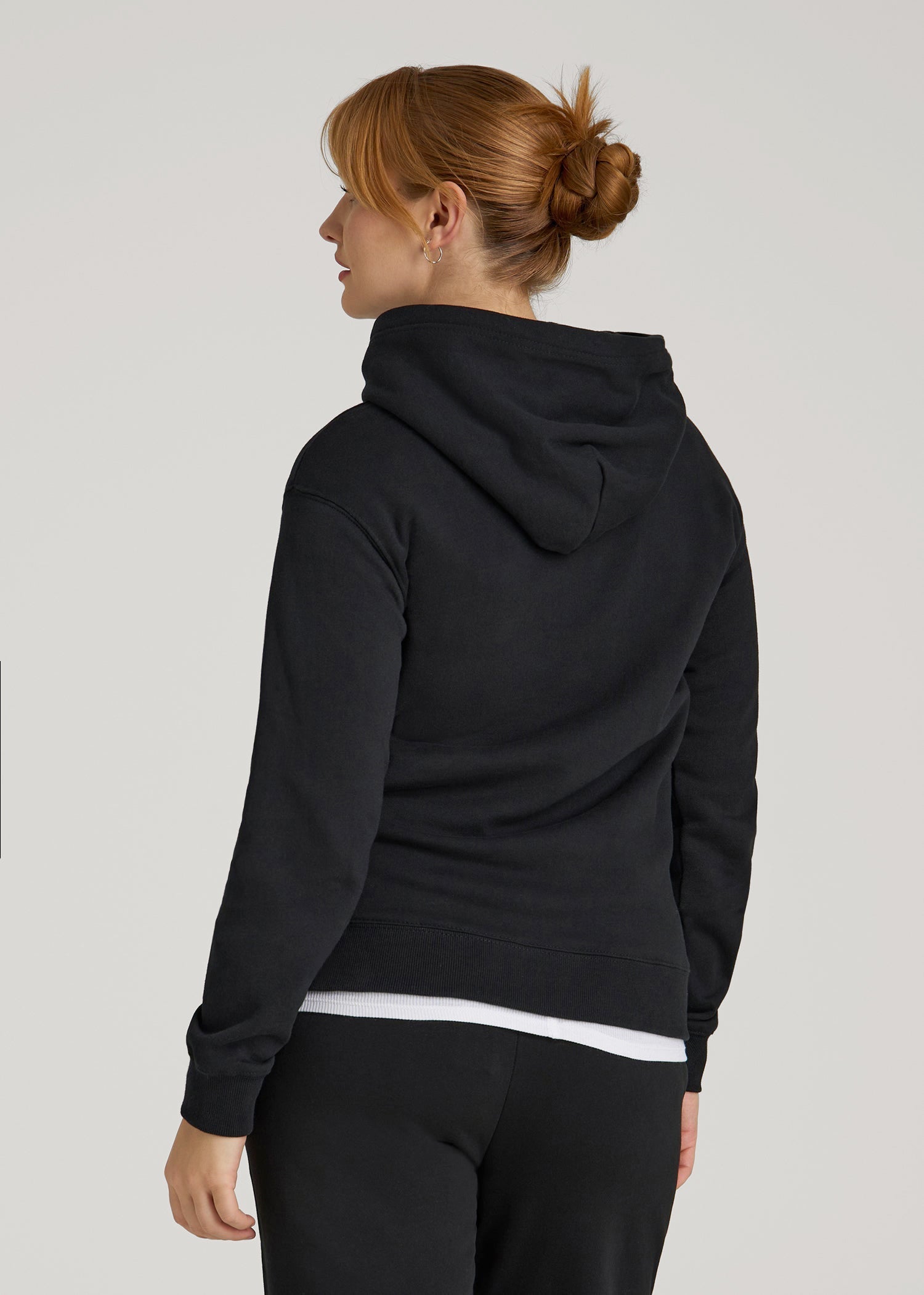 American Tall Women Wearever Fleece Relaxed Fit Hoodie for Tall Women in Black