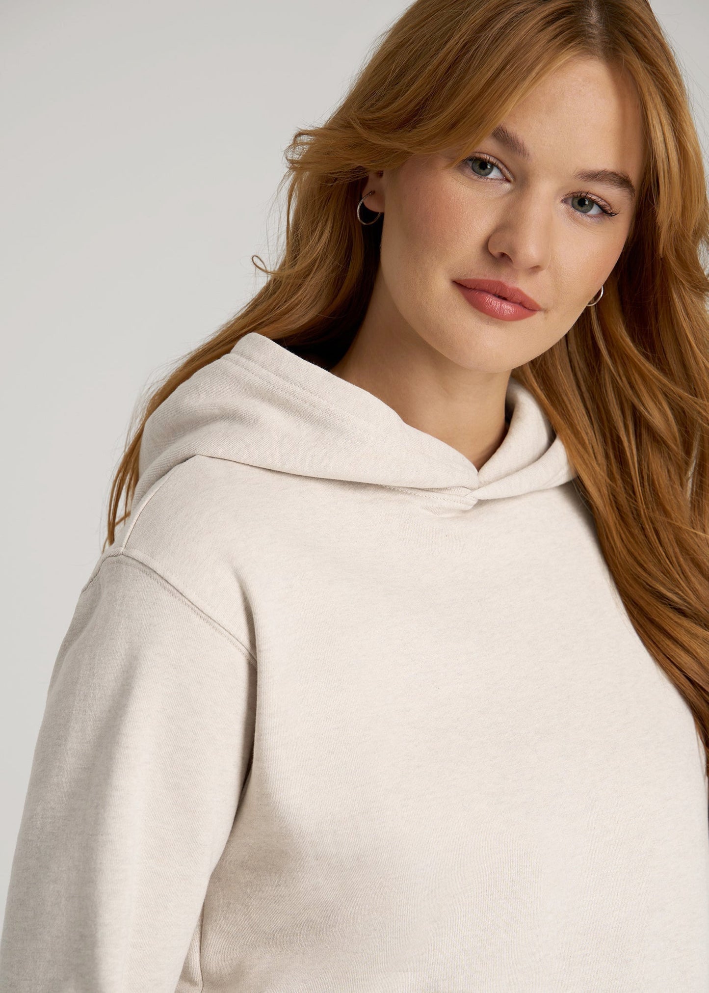 American Tall Women Wearever Fleece Relaxed Fit Hoodie for Tall Women in Oatmeal Mix