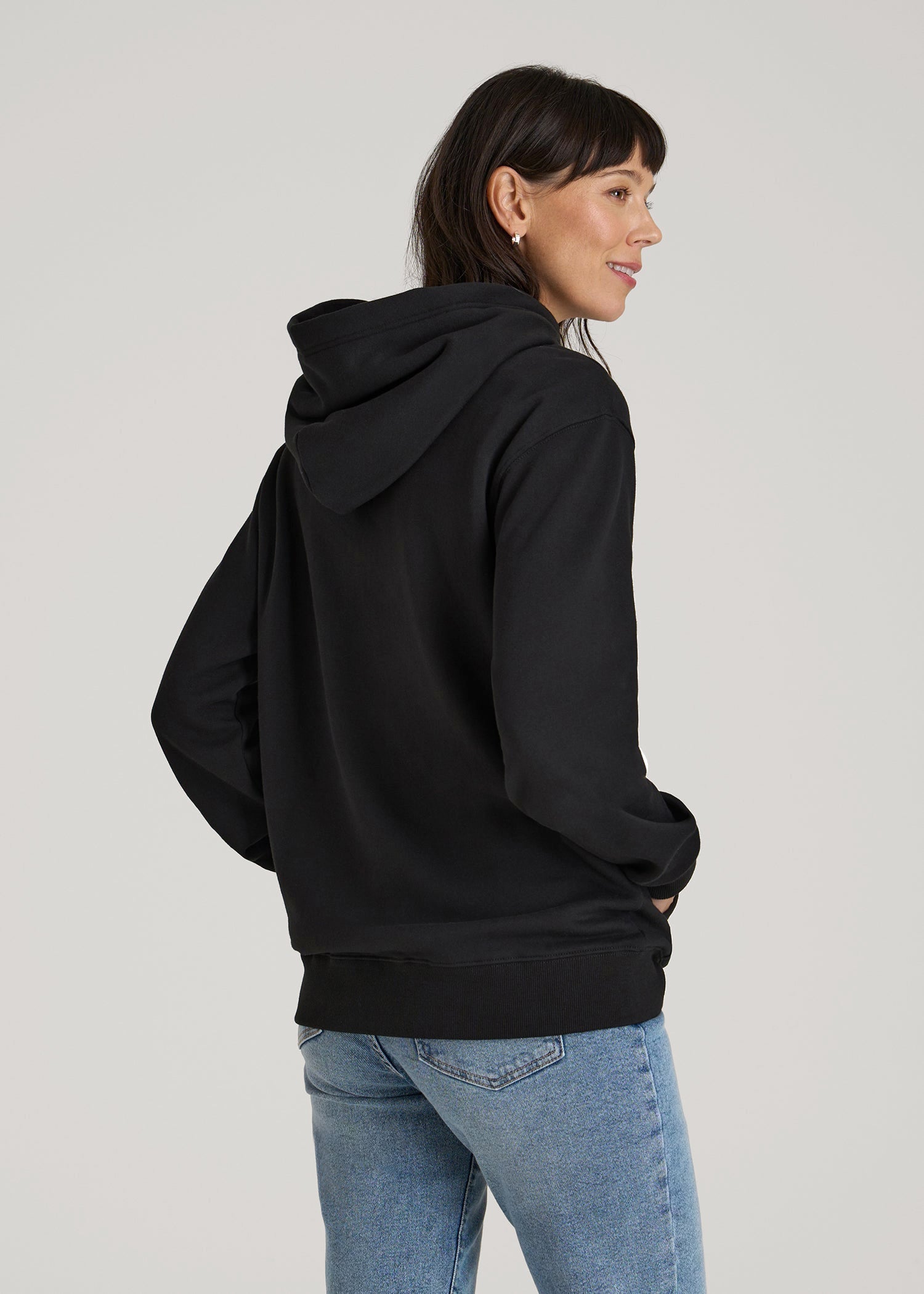 American Tall Women Logo Hoodie for Tall Women in Black