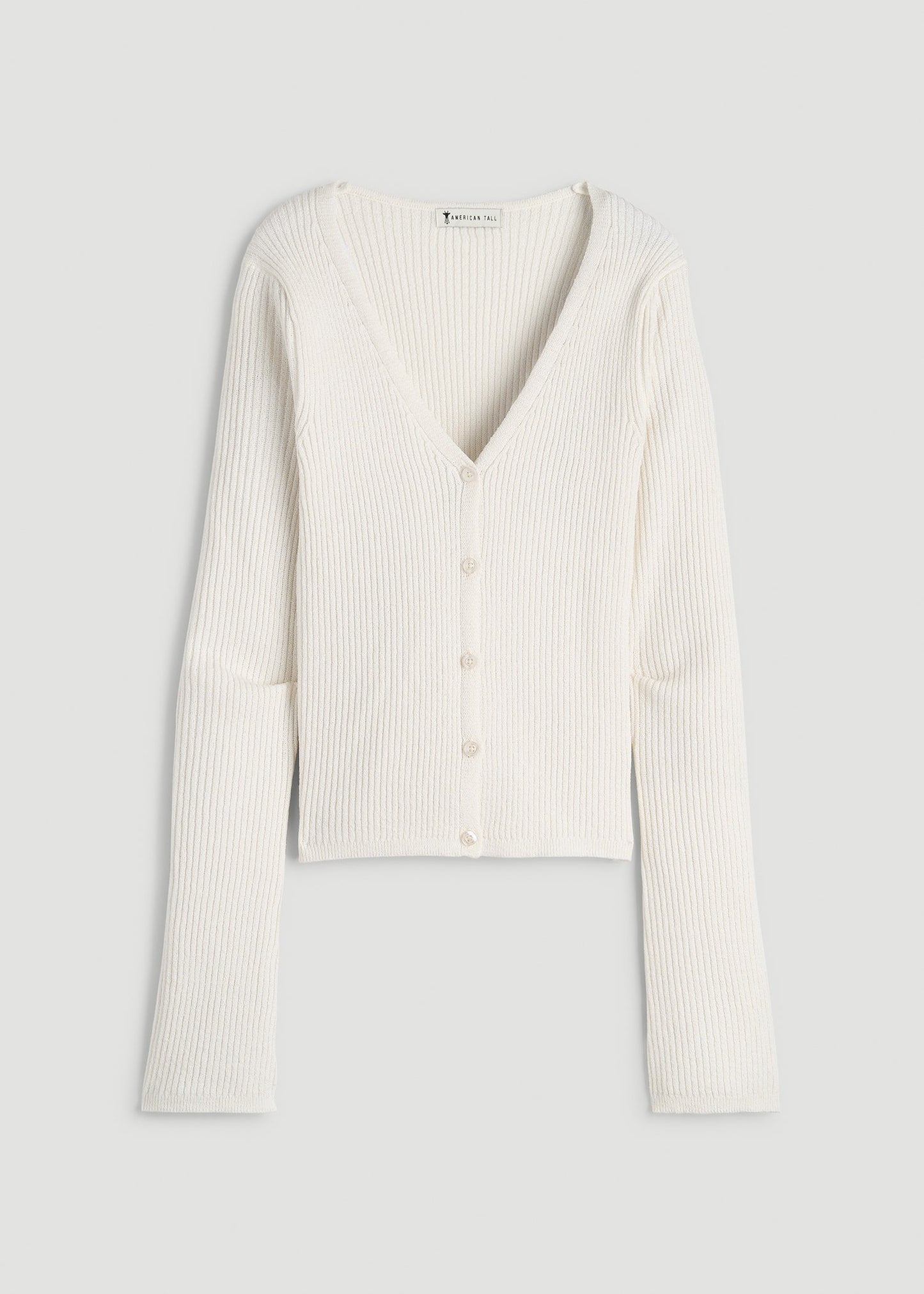 American Tall Women Boucle Knit Cardigan for Tall Women in Star White