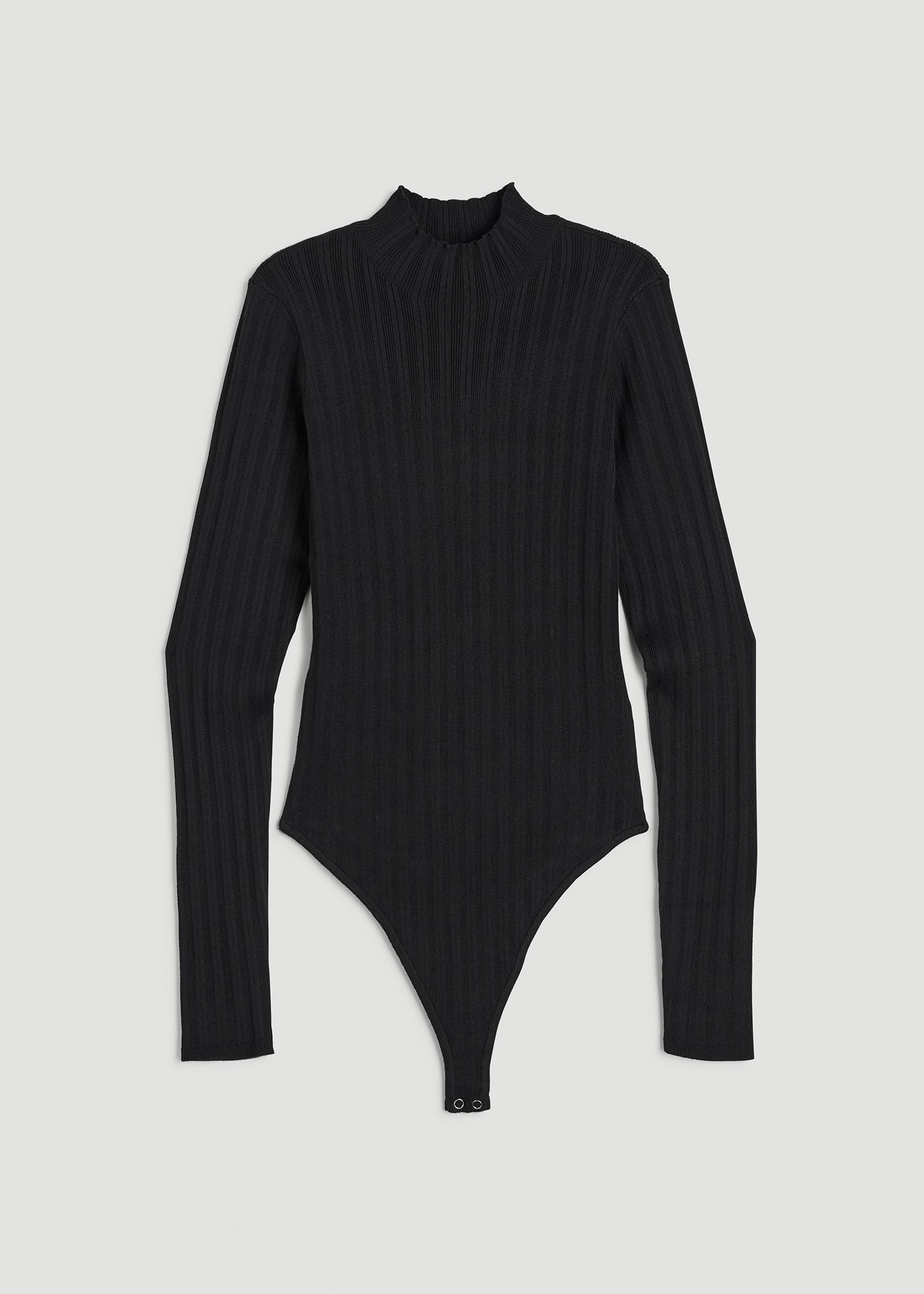 American Tall Women Mock Neck Sweater Bodysuit for Tall Women in Black