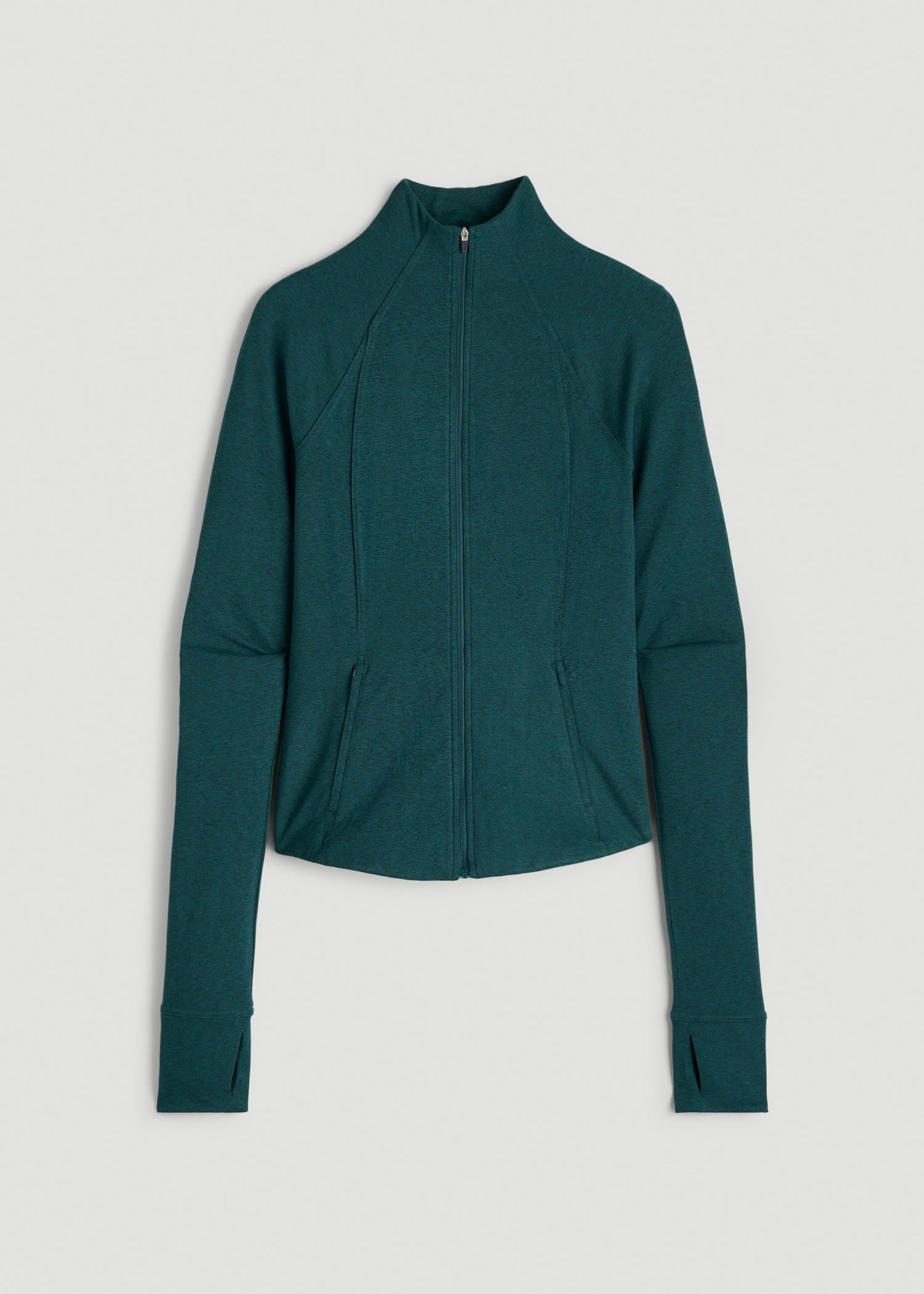 American Tall Women Ultra Soft Athletic Zip Up Jacket for Tall Women in Deep Teal Mix