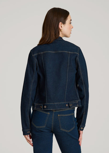 American Tall Women Classic Denim Jacket for Tall Women in Rinse Wash