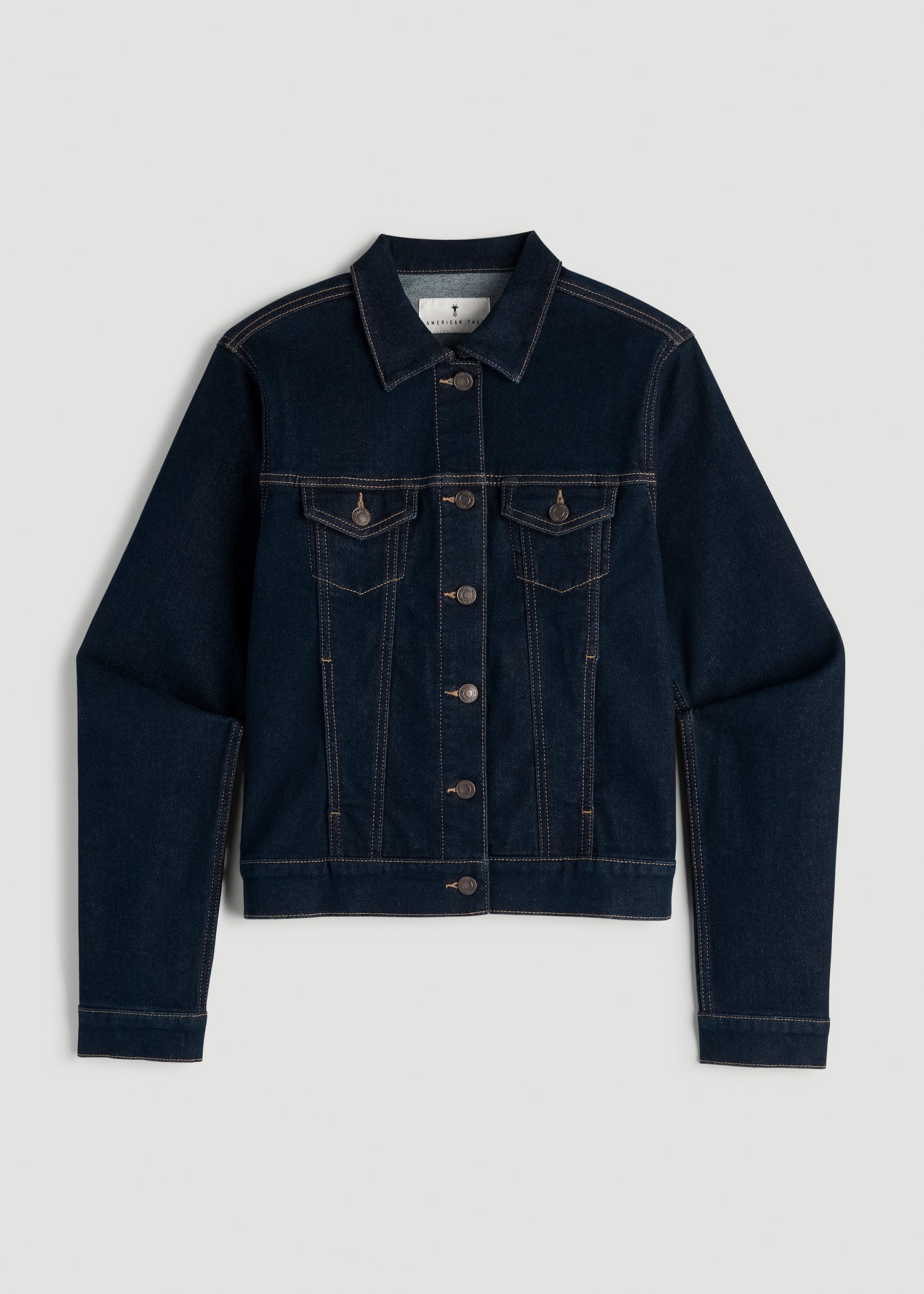 American Tall Women Classic Denim Jacket for Tall Women in Rinse Wash