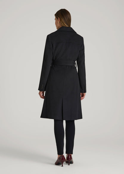 American Tall Women Wool Coat for Tall Women in Black
