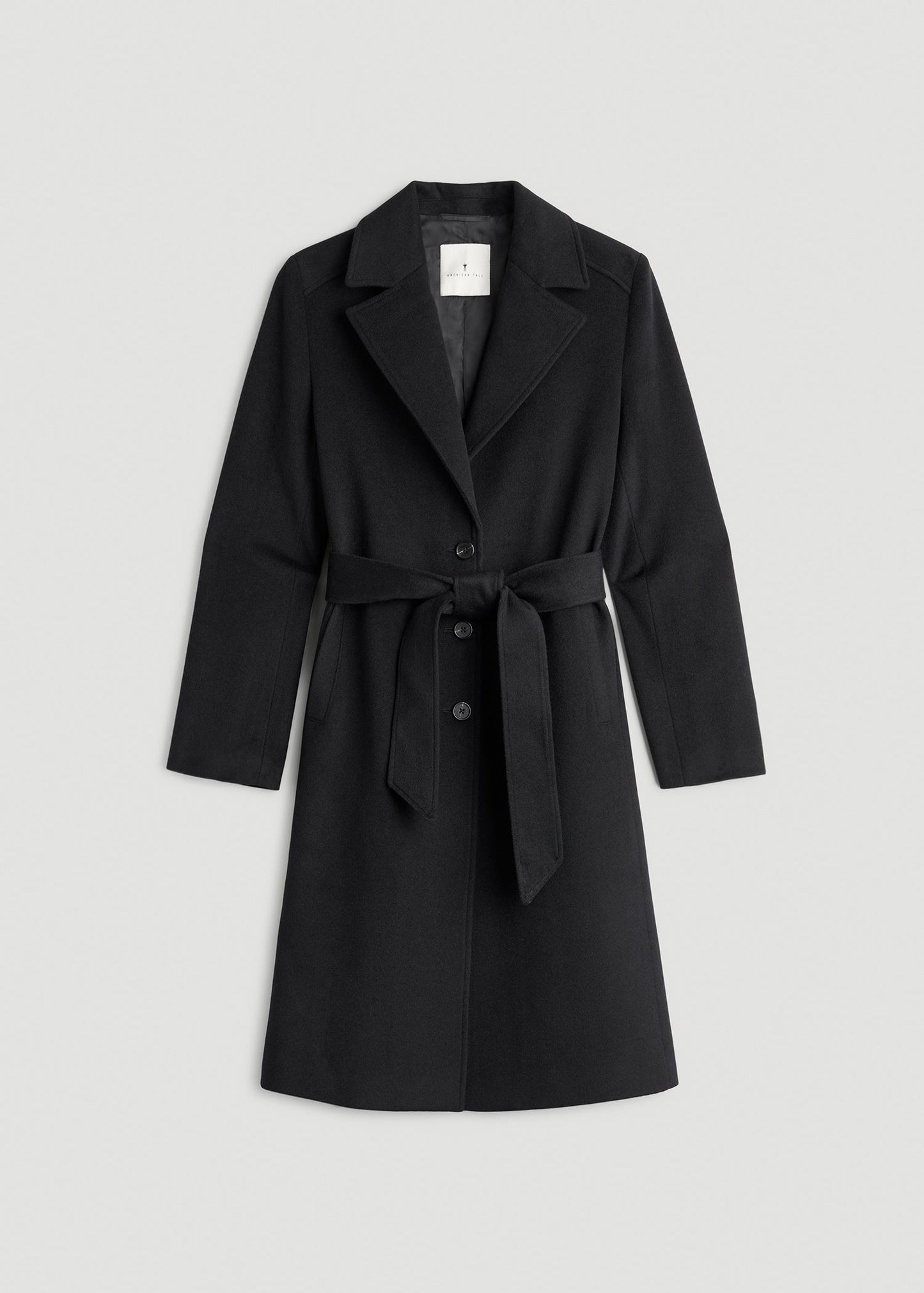 American Tall Women Wool Coat for Tall Women in Black