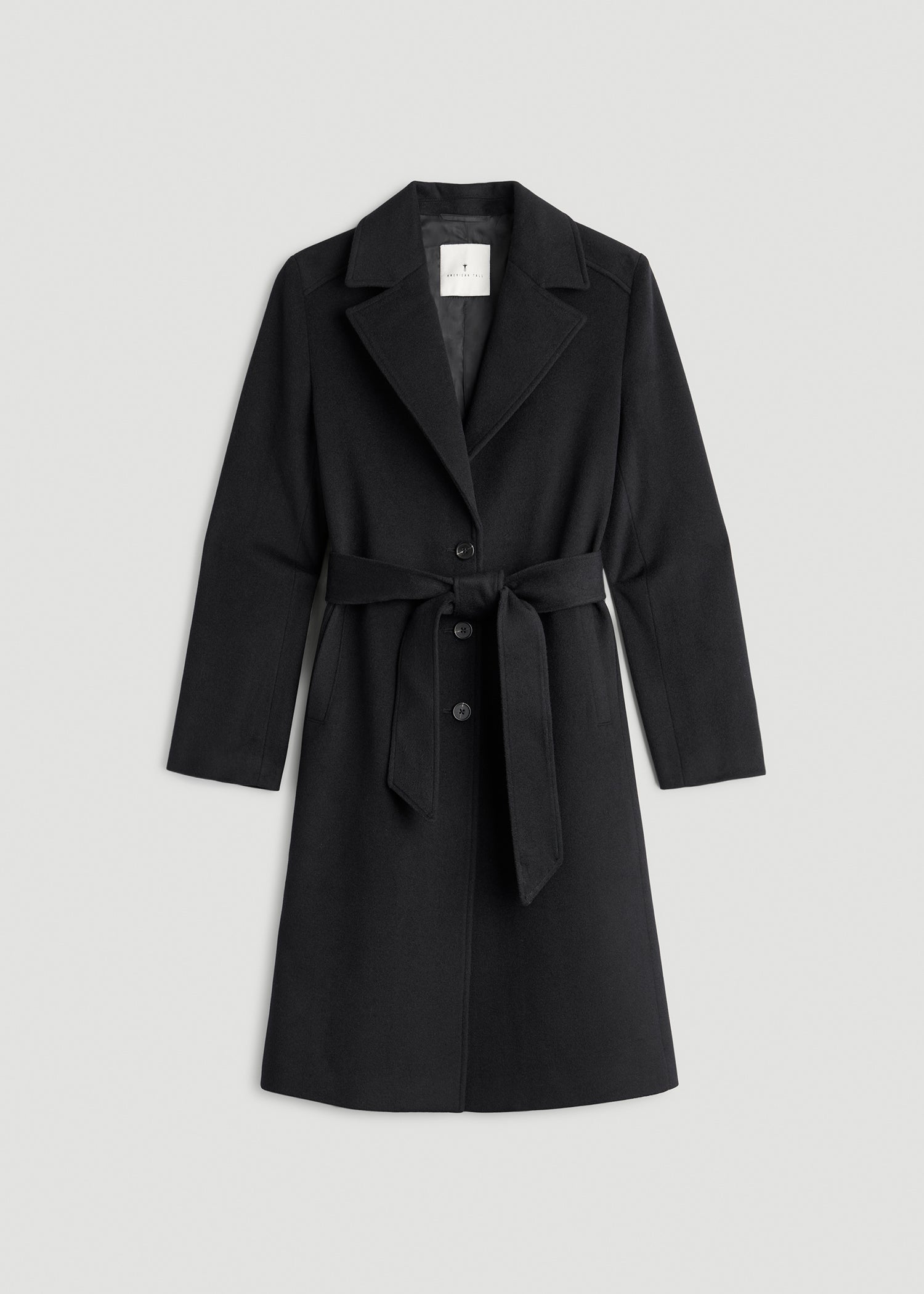 American Tall Women Wool Coat for Tall Women in Black