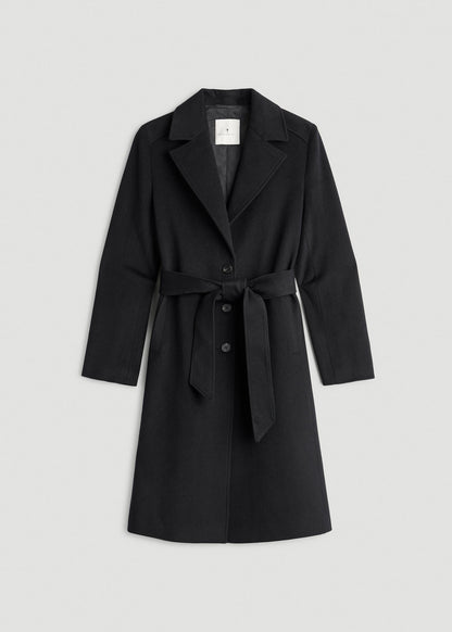 American Tall Women Wool Coat for Tall Women in Black