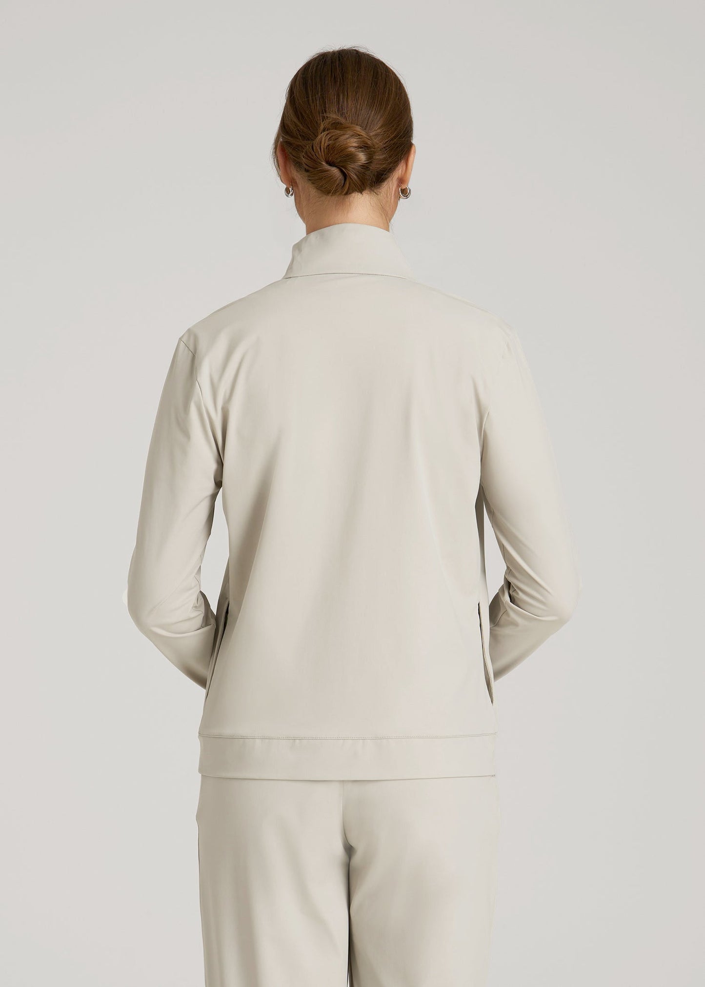 American Tall Women Front Zip Commuter Jacket for Tall Women in Stone