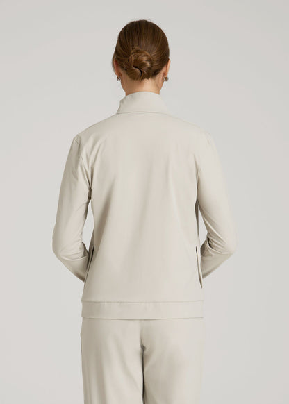 American Tall Women Front Zip Commuter Jacket for Tall Women in Stone