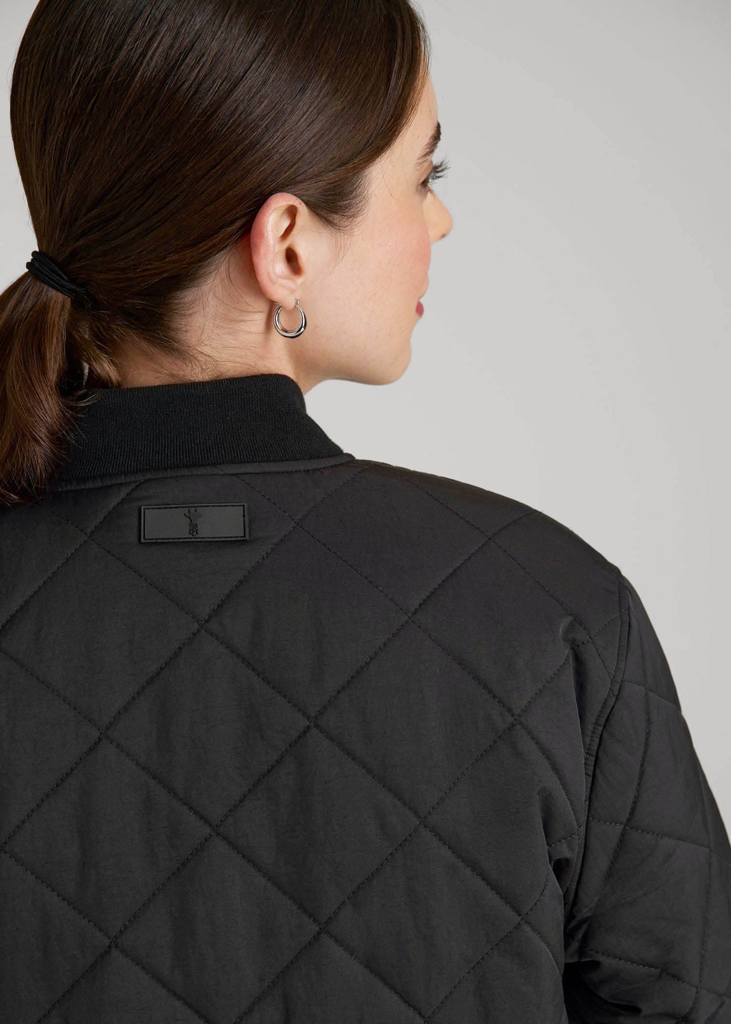American Tall Women Quilted Jacket for Tall Women in Black
