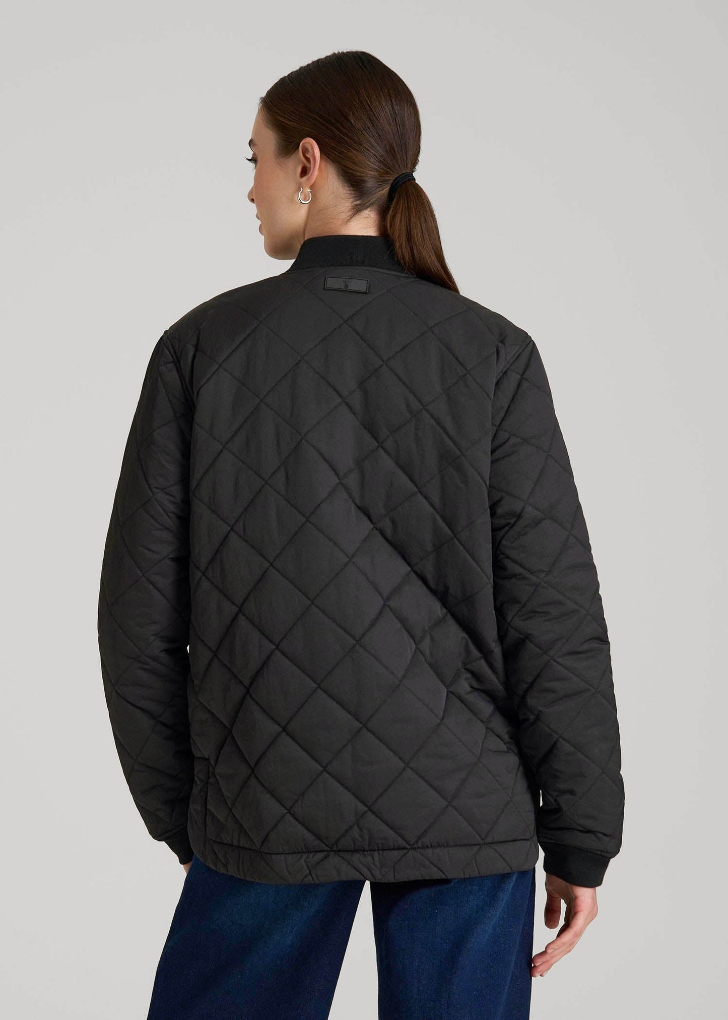 American Tall Women Quilted Jacket for Tall Women in Black