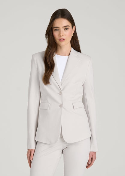 American Tall Women Freedom Flex Two-Button Slim-Fit Blazer for Tall Women in White Sand