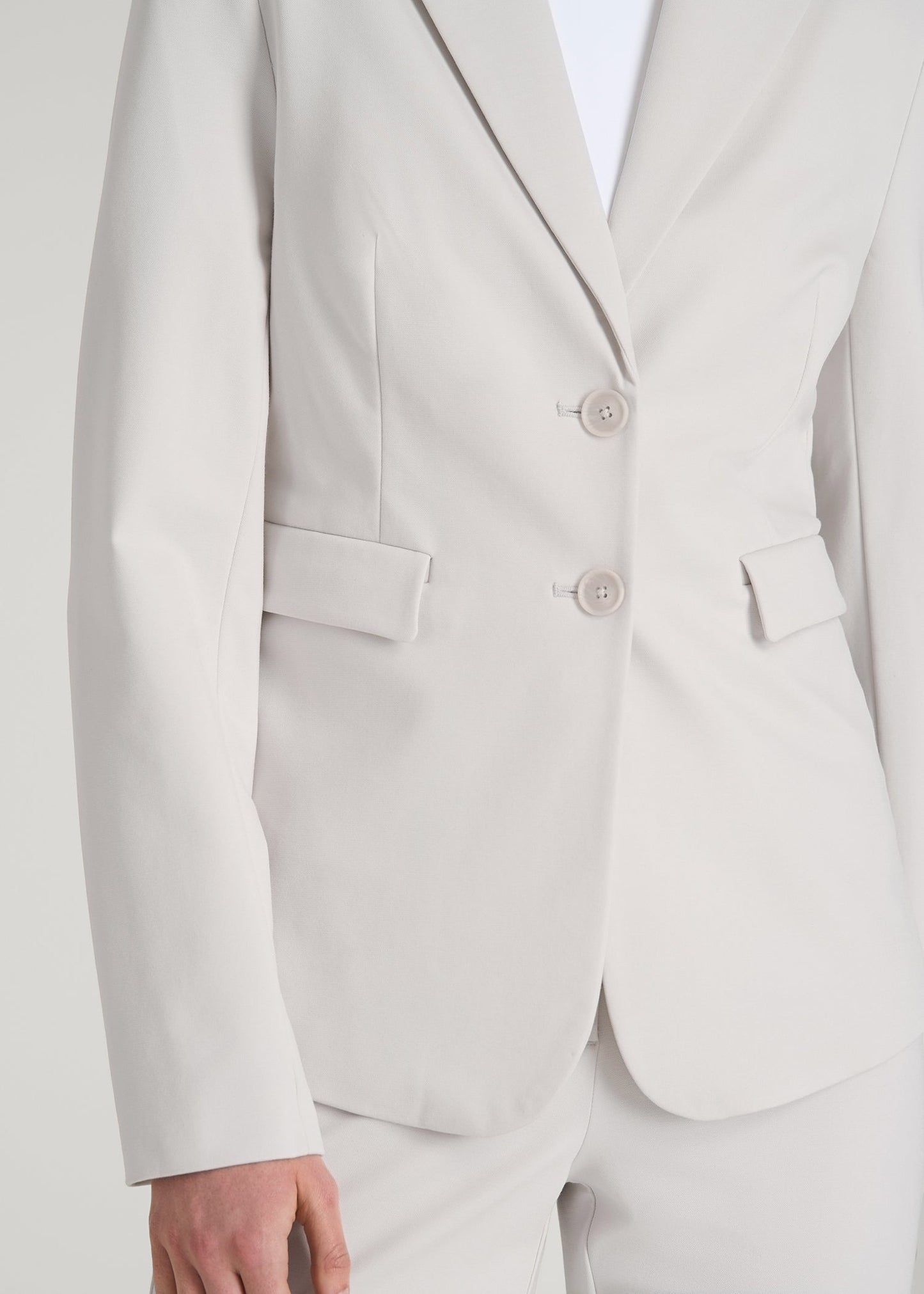 American Tall Women Freedom Flex Two-Button Slim-Fit Blazer for Tall Women in White Sand