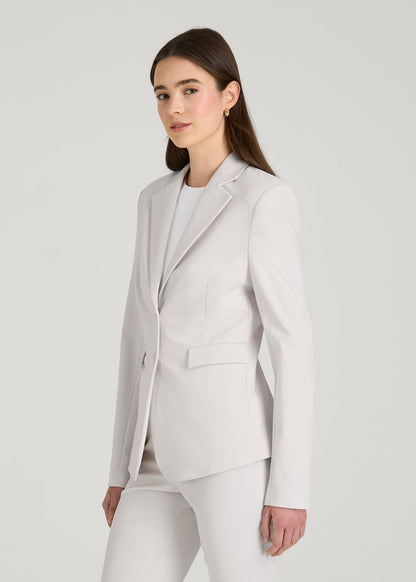 American Tall Women Freedom Flex Two-Button Slim-Fit Blazer for Tall Women in White Sand