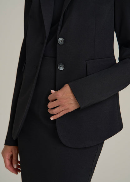 American Tall Women Freedom Flex Two-Button Slim-Fit Blazer for Tall Women in Black
