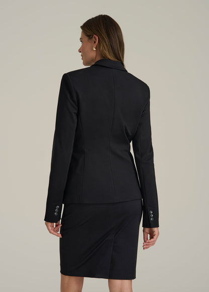 American Tall Women Freedom Flex Two-Button Slim-Fit Blazer for Tall Women in Black