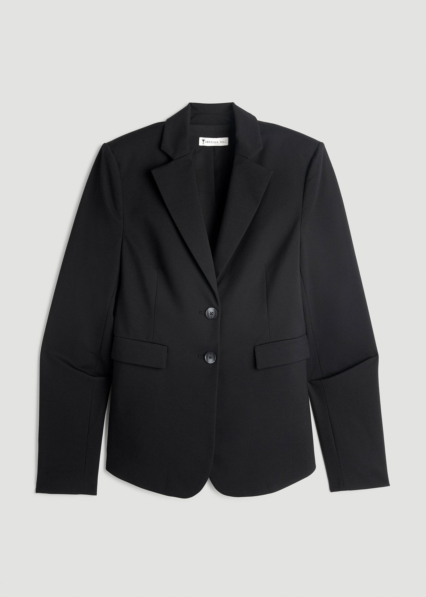 American Tall Women Freedom Flex Two-Button Slim-Fit Blazer for Tall Women in Black