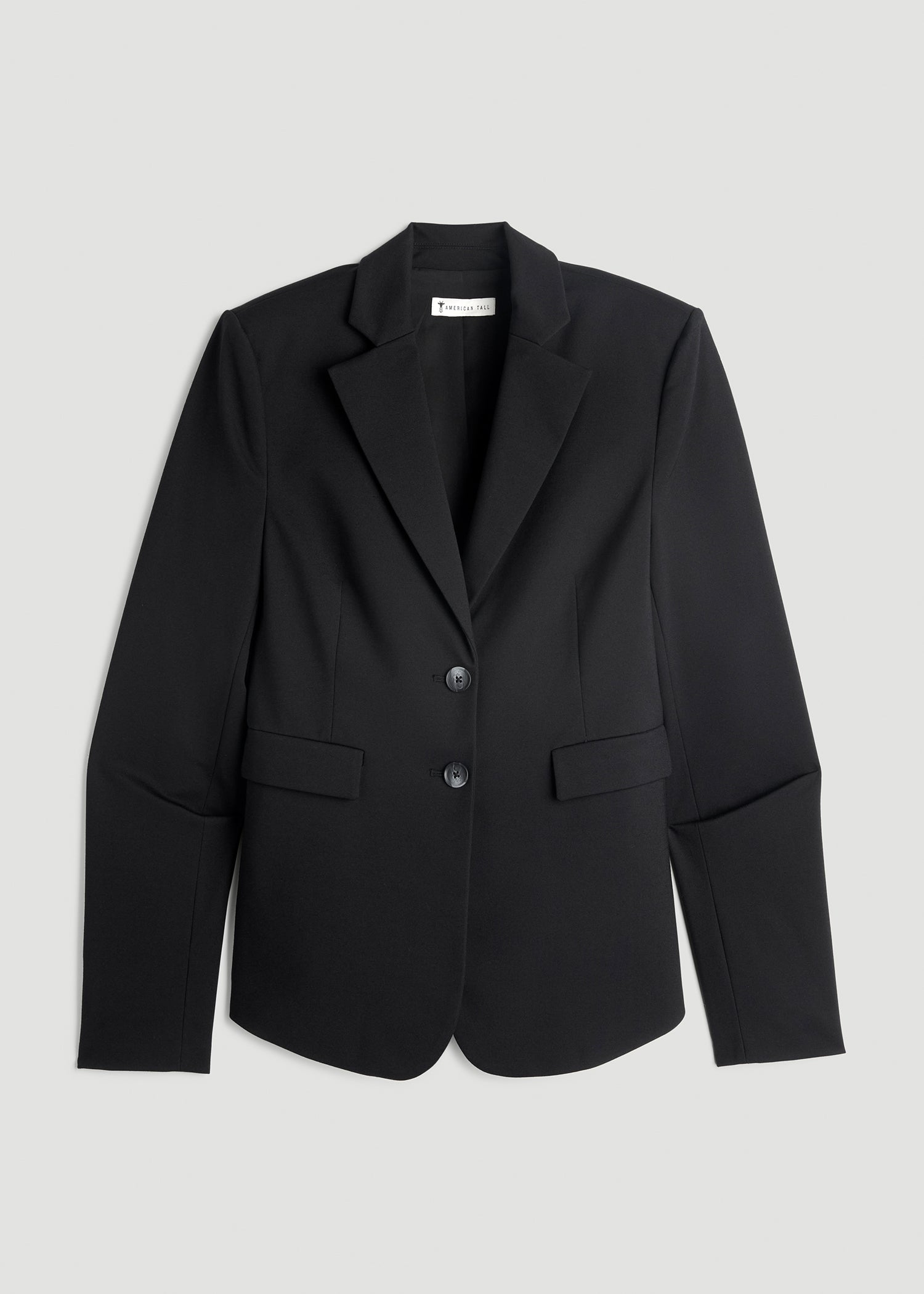 American Tall Women Freedom Flex Two-Button Slim-Fit Blazer for Tall Women in Black