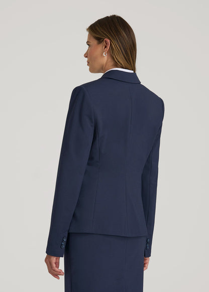 American Tall Women Freedom Flex Two-Button Slim-Fit Blazer for Tall Women in Navy