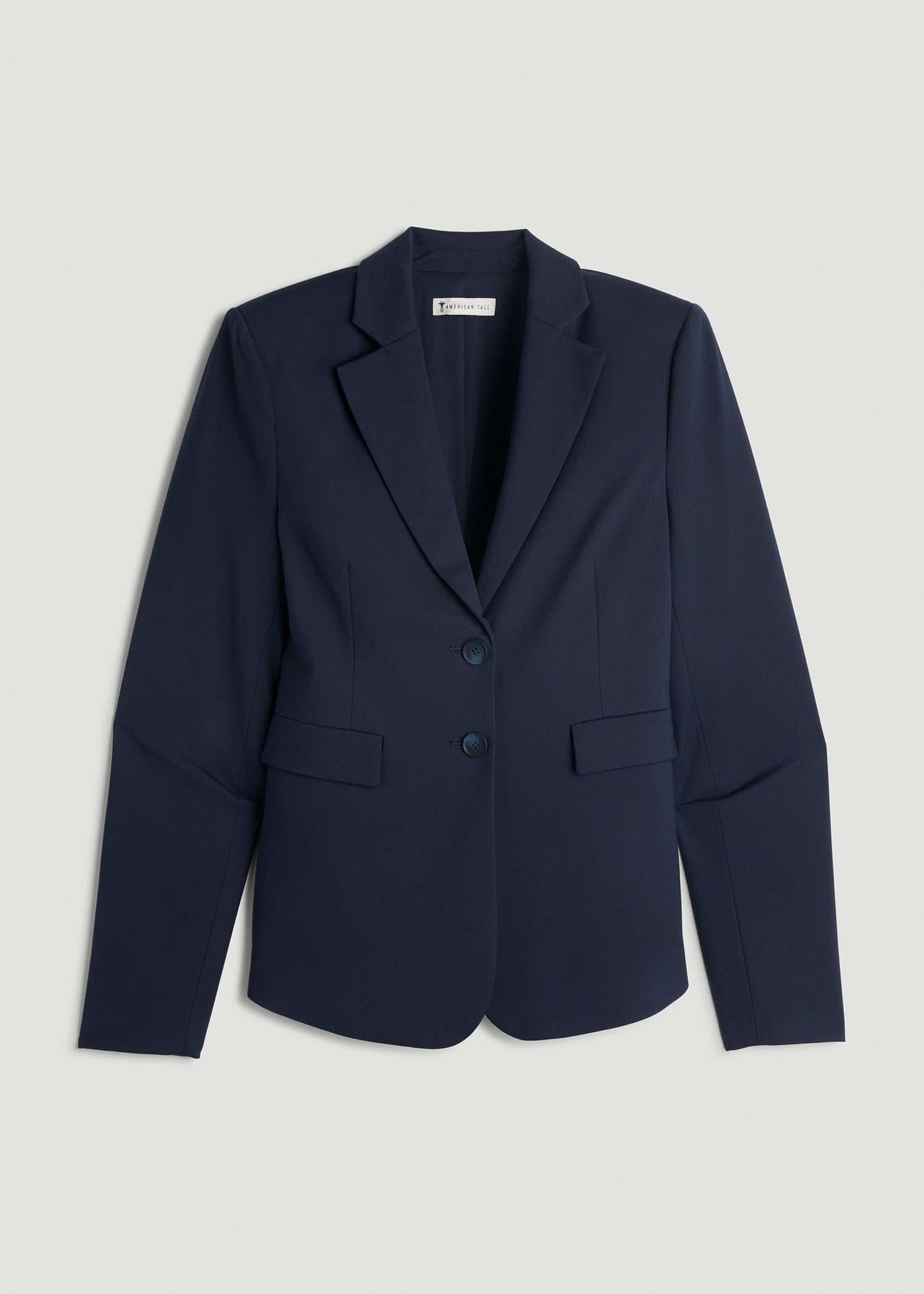 American Tall Women Freedom Flex Two-Button Slim-Fit Blazer for Tall Women in Navy