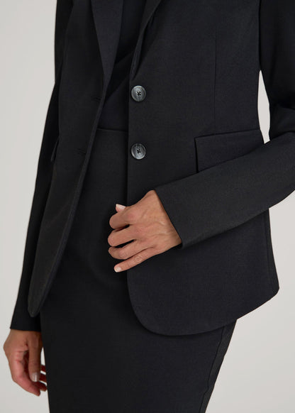 American Tall Women SLIM-FIT Two Button Blazer for Tall Women in Black
