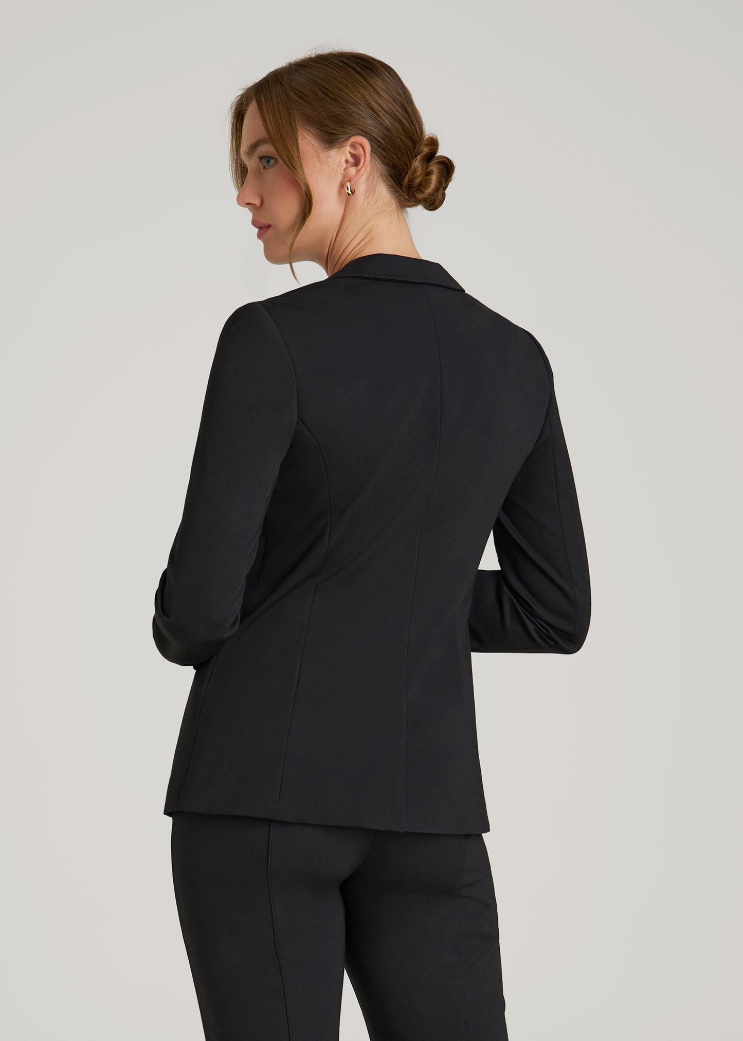 American Tall Women SLIM-FIT Two Button Blazer for Tall Women in Black