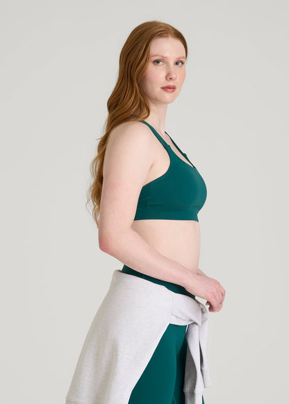 American Tall Women Balance Multi-Strap Sports Bra for Tall Women in Deep Teal