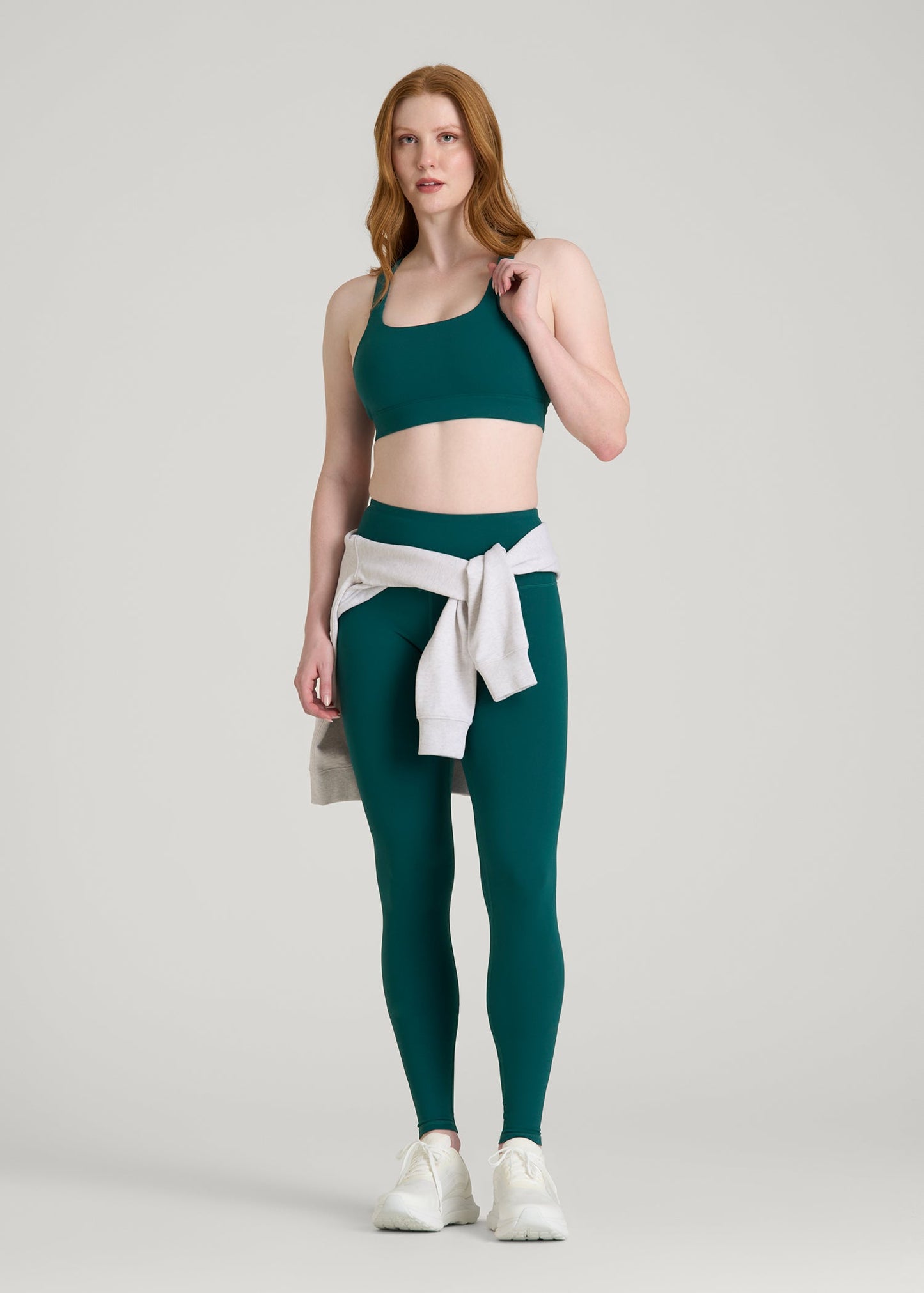 American Tall Women Balance Multi-Strap Sports Bra for Tall Women in Deep Teal